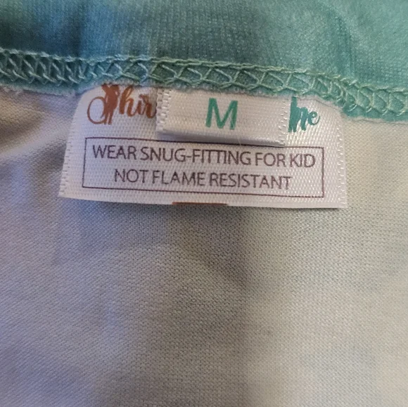 Aqua and Cream Leopard Print Pajama Set - Picture 6 of 9